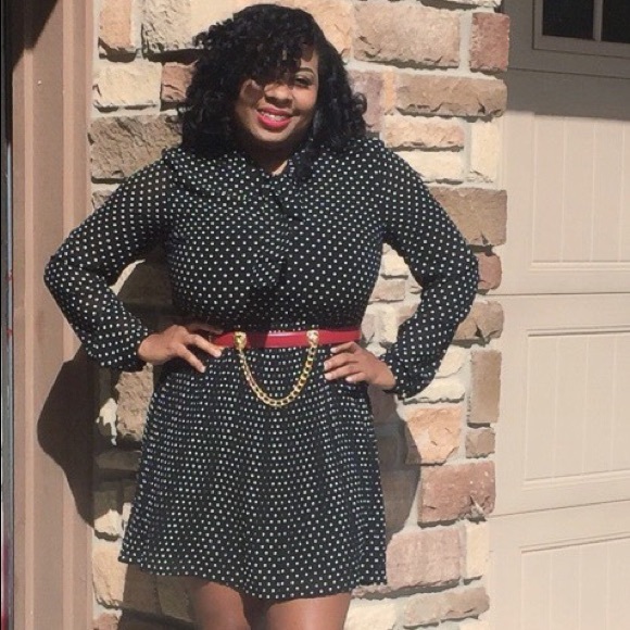 Black and white polka dot dress