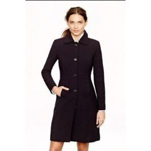 J.Crew Black Double Cloth Lady Day Coat