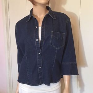 ✅ 3/$15 Blue Jean Jacket Top