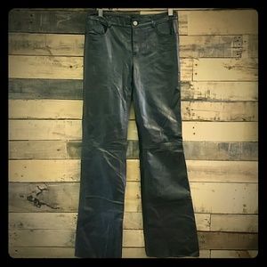 Theory brown 100% leather pants.