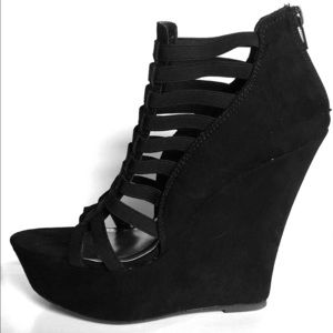 Black Wedge Heels