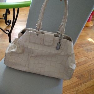 DKNY cream leather handbag