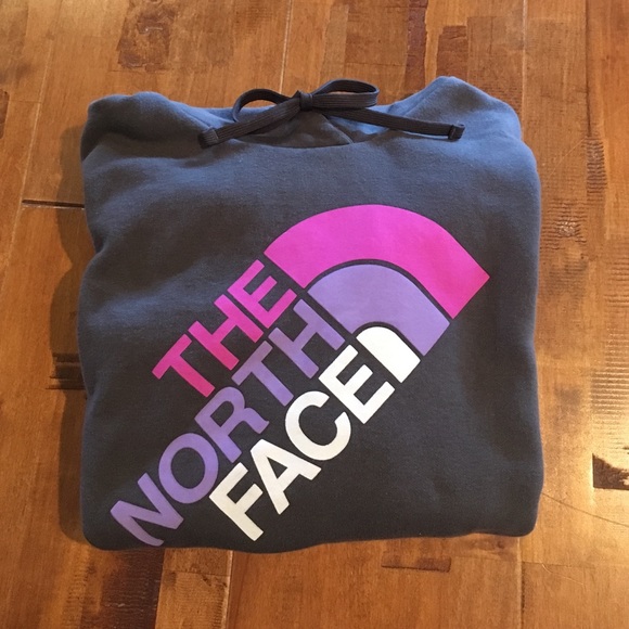 Grey North Face Hooded Sweatshirt