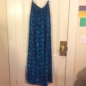 Gap Strapless Turquoise Maxi Dress