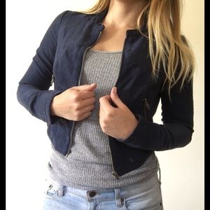 Suede crop jacket