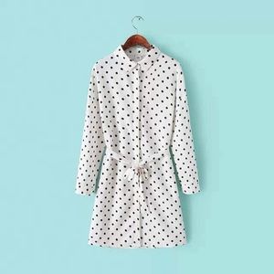 LAST ONE Polka Dot Cotton Shirt Dress Cute Blogger