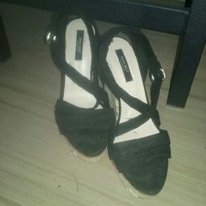 Strappy black Zara Basic espadrilles