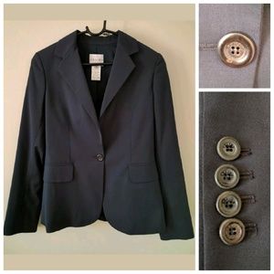 Celine Dark Navy Wool Blend Blazer Sz 36