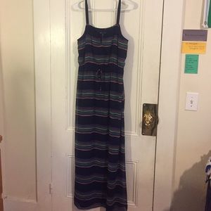 Gap Navy and Striped Maxi Dress