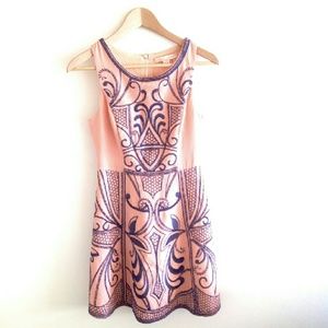 Champagne & Strawberry - Embroidered mini dress