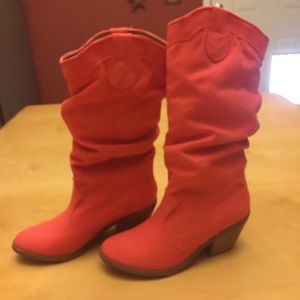 Coral cowgirl boots