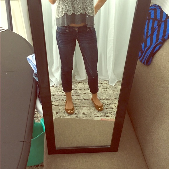 Express capri 3/4 dark wash jeans