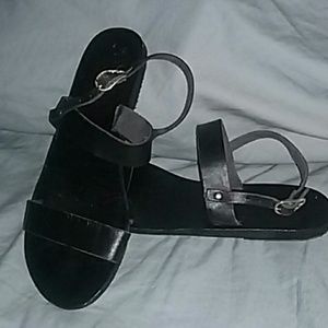All leather handmade flat sandals