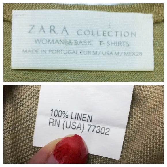 Zara Tan Linen Cuffed Top - Picture 4 of 6