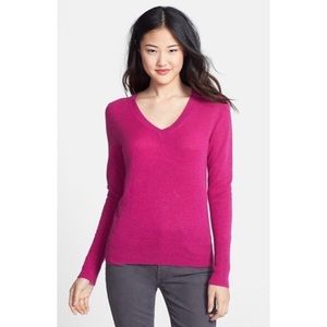 Halogen Cashmere V-Neck Sweater