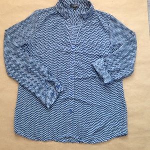 Blue/black chevron Ashton blouse