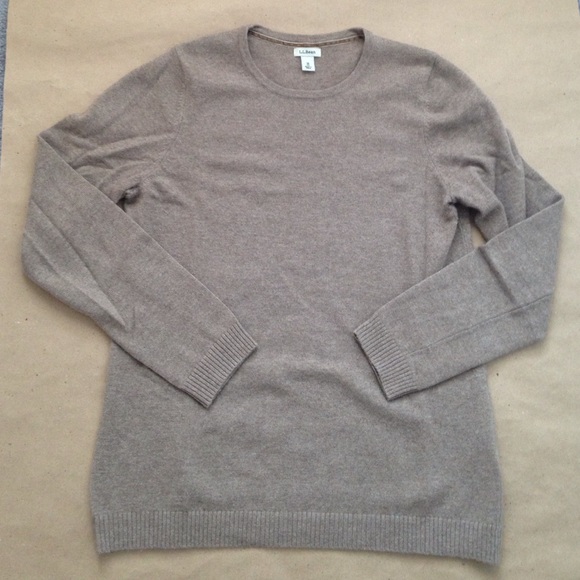 Dark tan cashmere sweater from LL Bean