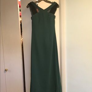Bcbg maxazria green formal gown size 2