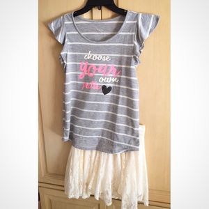 Justice Top and Skirt set Size 14/16