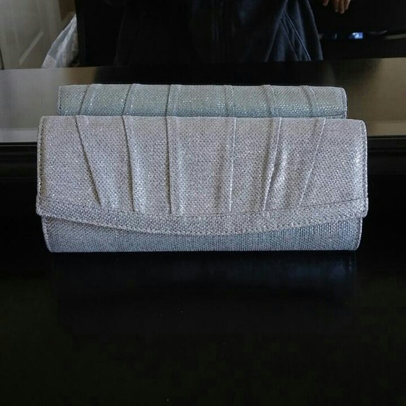 Never Used Silver Sparkly Mesh Clutch