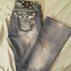 Miss Me 28 boot cut denim bedazzled jeans