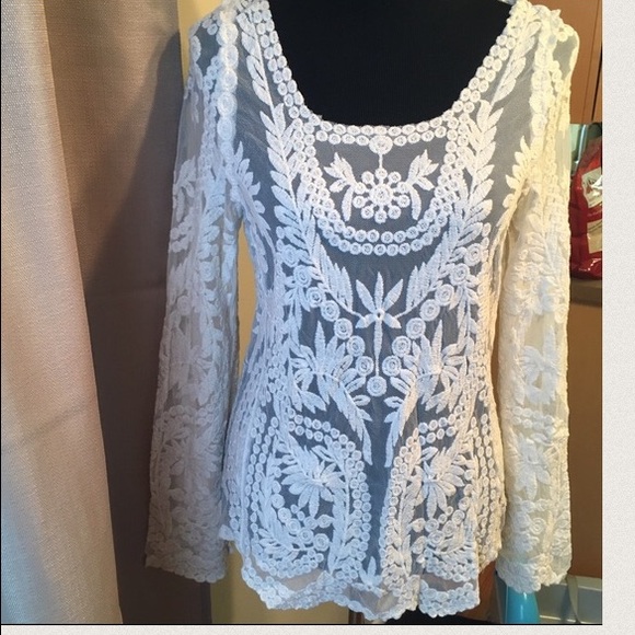 LAST ONE! Long Sleeve Lace Blouse - Picture 4 of 4