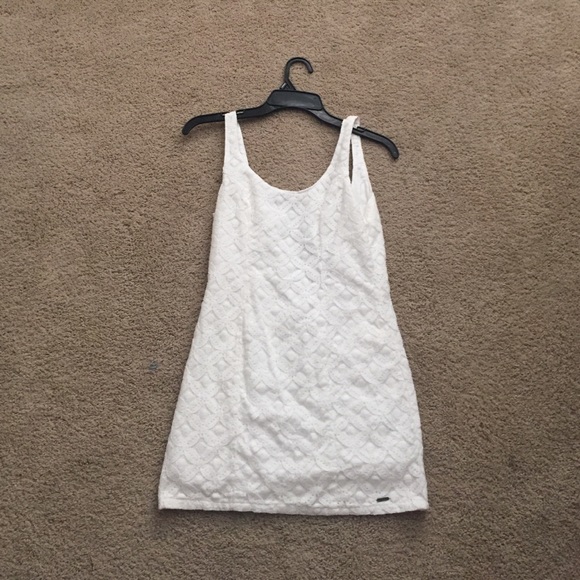 white lace hollister bodycon dress