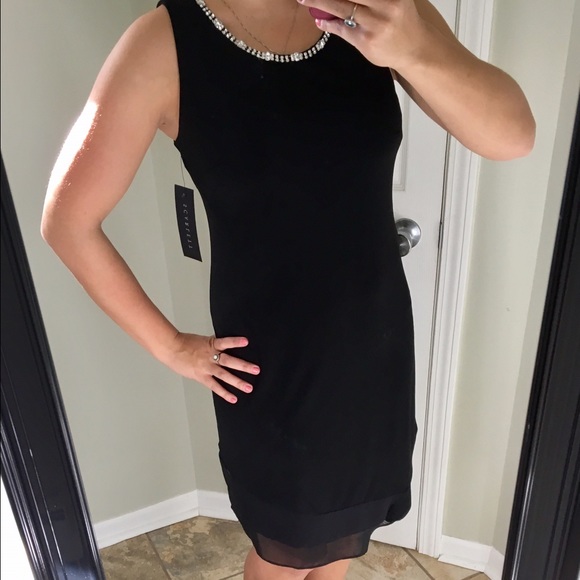 Scarlett Little Black Dress w/ Diamond Neckline