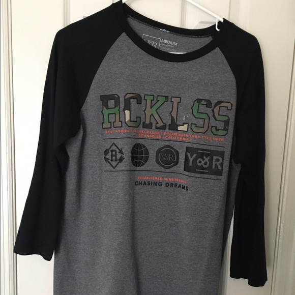 Men's Young and Reckless 3/4 length Tshirt