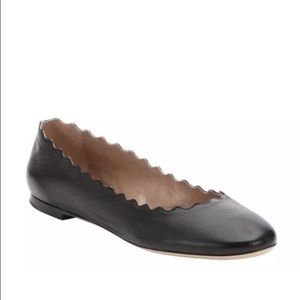 $495 Chloe Scalloped Lauren Flats MISMATCH 38 37.5