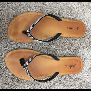 Rhinestone flip flops