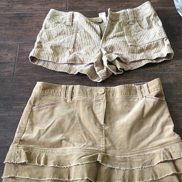 🍂 corduroy shorts and skirt sold together
