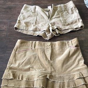 🍂 corduroy shorts and skirt sold together