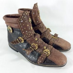 Celestial Leather Gladiator Hippie Festival Boots