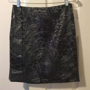 Ann Taylor gun metal and black skirt.