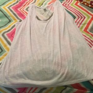 Sheer tank top w/ silver chains at neckPRICE DROP