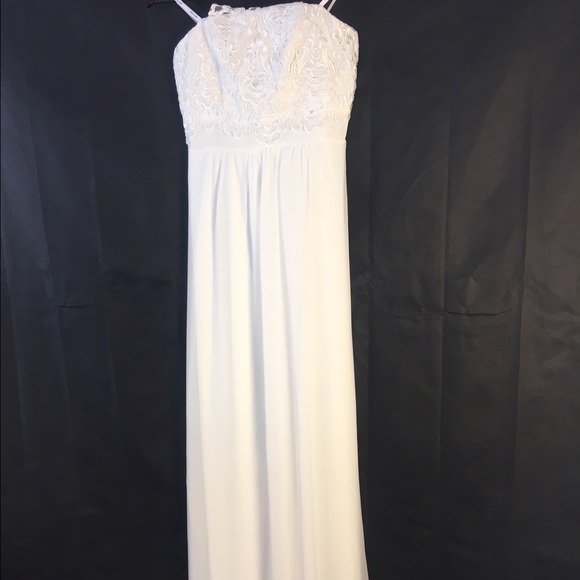 Strapless White Formal Dress