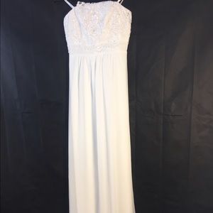 Strapless White Formal Dress
