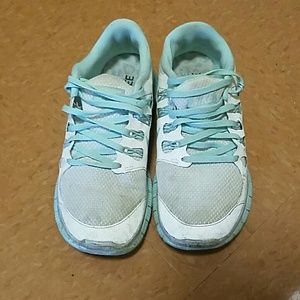 Nike Free runs , mint and white color