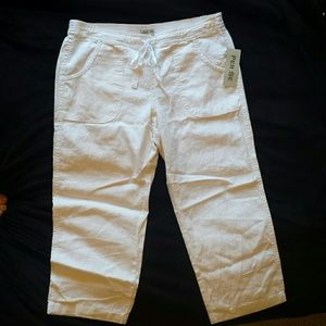 💜White Cropped Linen Pants💜