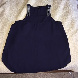 Dark blue flowy top
