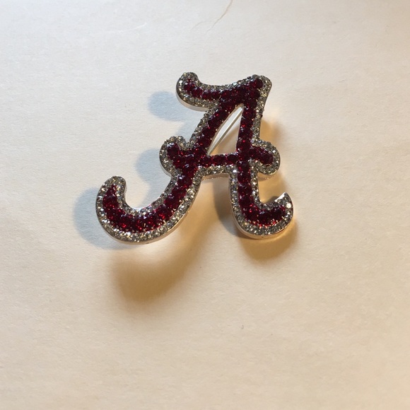 Alabama Pin with diamond & Ruby Rhinestones - Picture 4 of 4