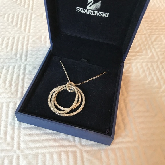 Swarovski Crystal Hoola Hoop Pendant Necklace - Picture 3 of 4
