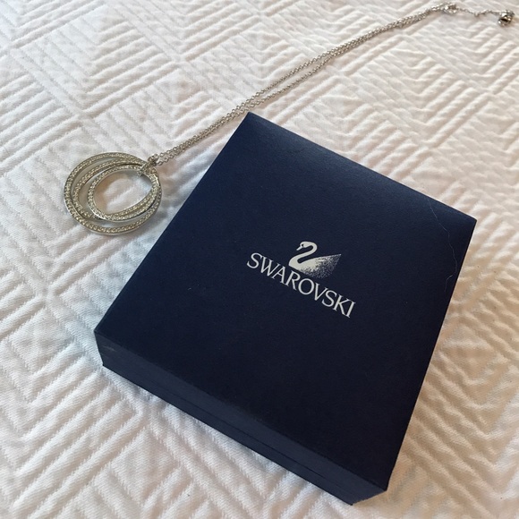 Swarovski Crystal Hoola Hoop Pendant Necklace - Picture 2 of 4