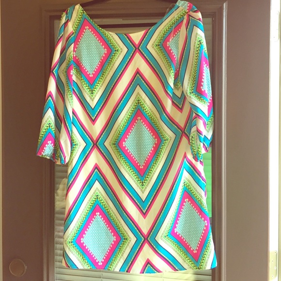 Diamond Pattern Colorful Shift Dress