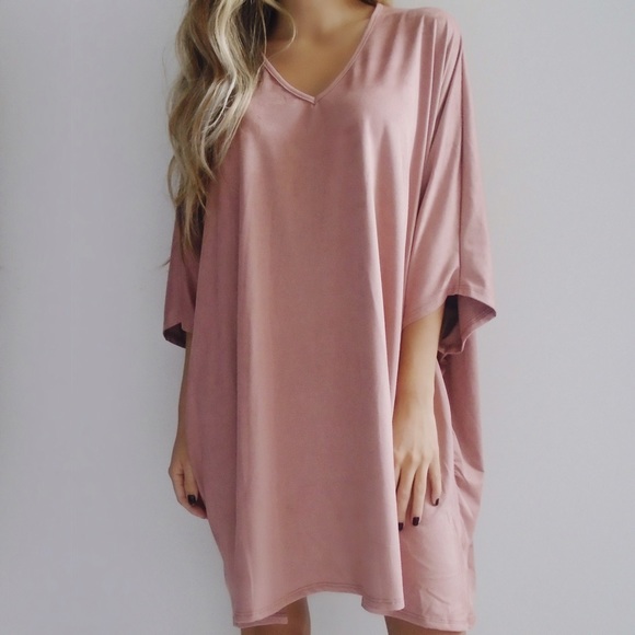 SOLD OUT ✖️ Charlotte Dolman Sleeve Suede Dress - Picture 3 of 3