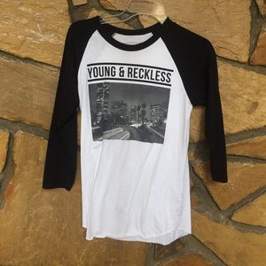 Young and reckless baseball tee