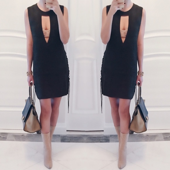 • Cassandra Sleeveless Knit Dress • - Picture 3 of 4