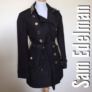 🎉SALE🎉 Gorgeous Black Trench with Studded Collar