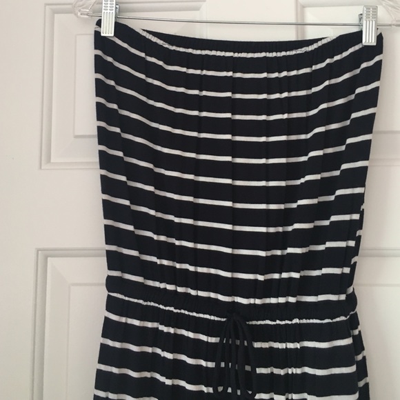 Navy blue and white striped Maxi